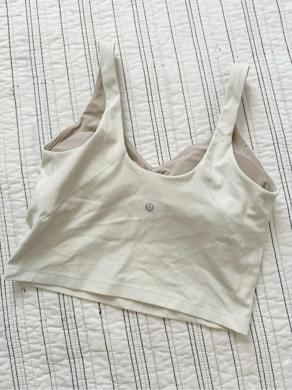 Lululemon Align Ribbed Tank Top Shine Bone Radiate Transparent Foil Ivory size 8